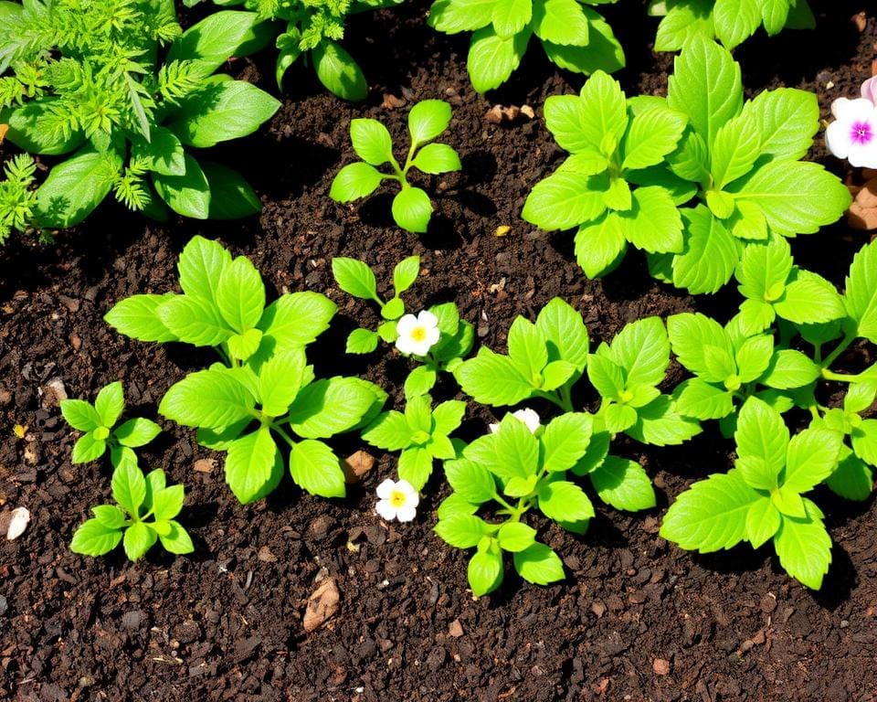 Potgrond en gezonde planten