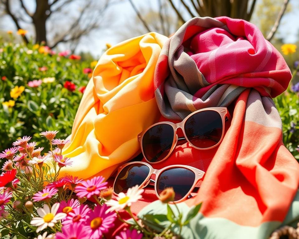 lente-accessoires zoals sjaals en zonnebrillen