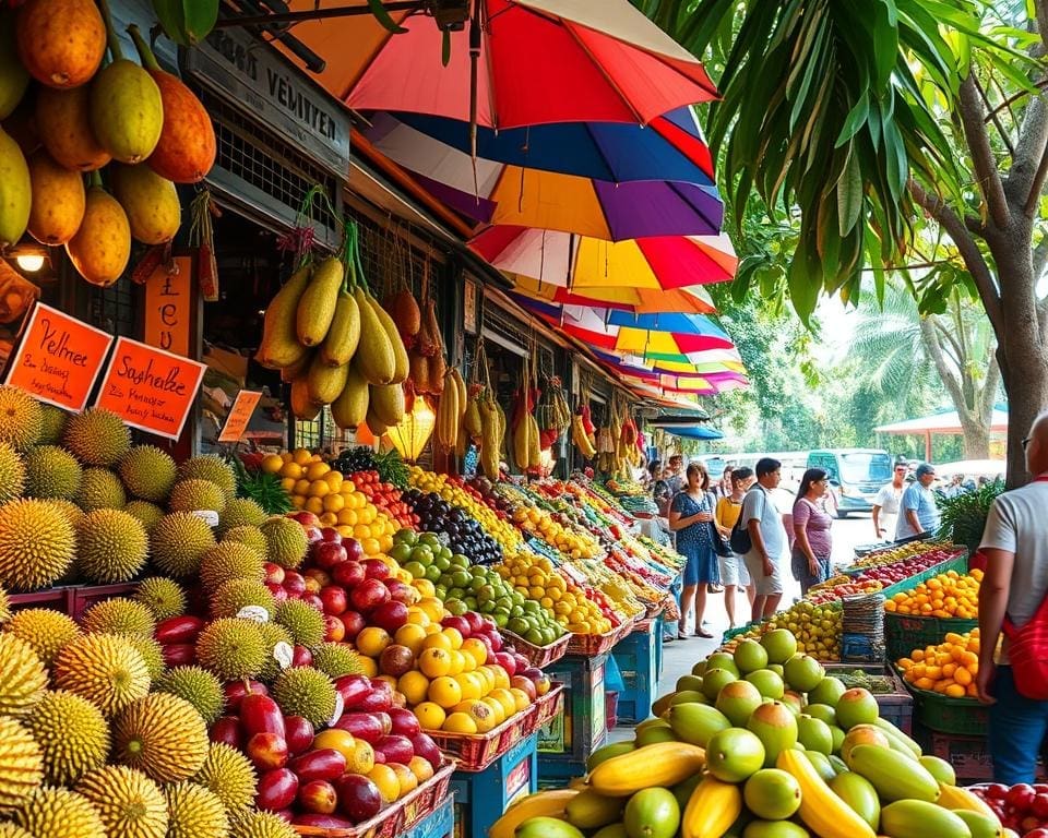 populaire markten in Singapore voor tropische vruchten