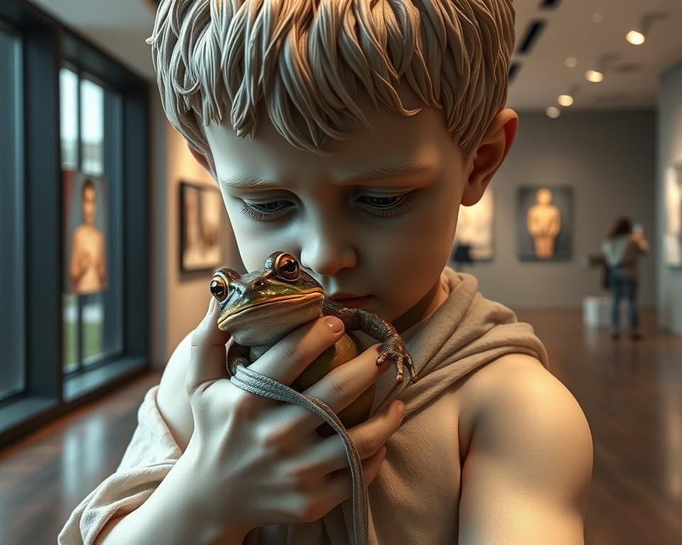 Boy with Frog artistiek meesterwerk