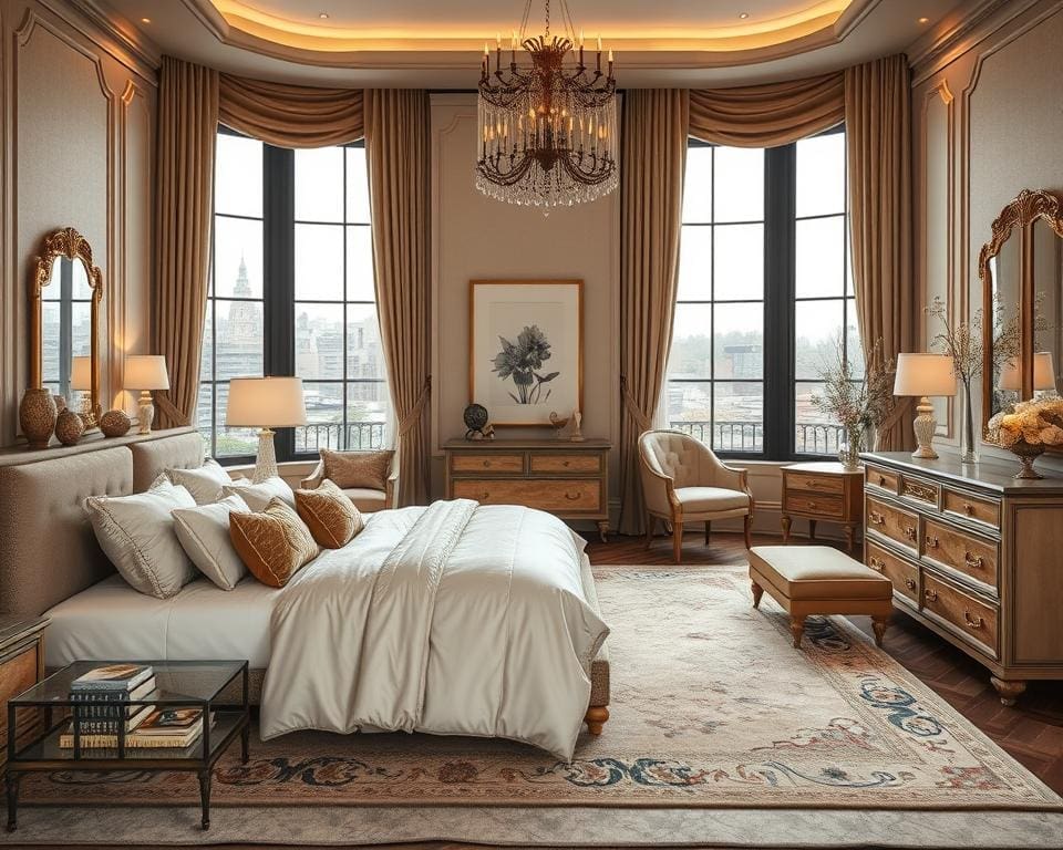 Luxueuze slaapkamer decoratie