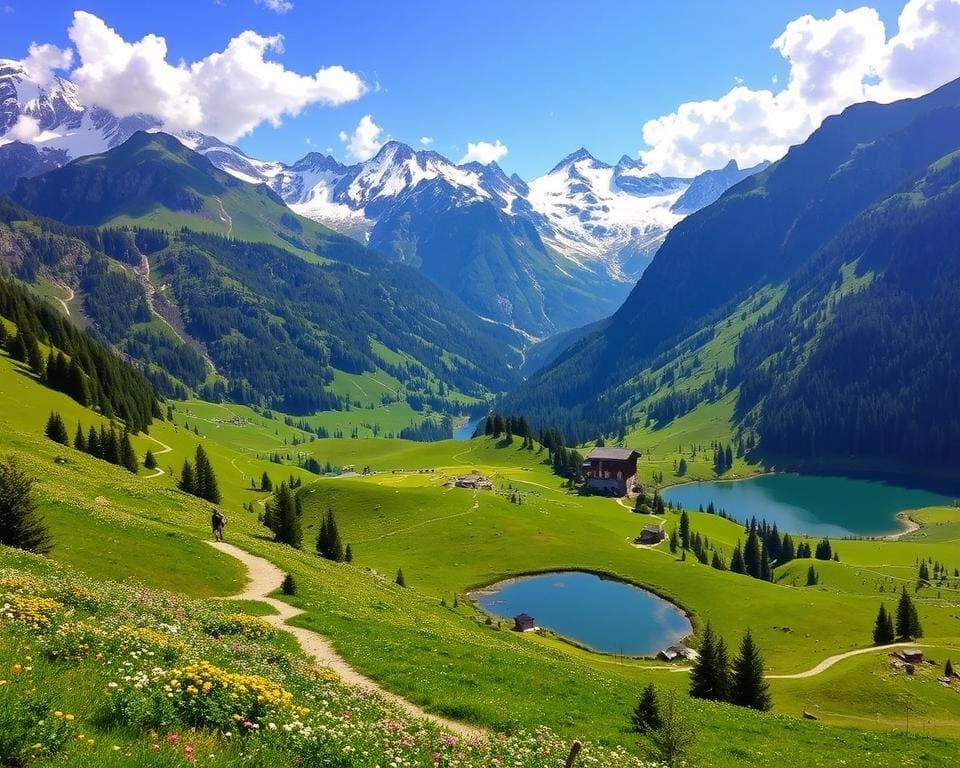 Natuurwandelingen door de valleien van de Alpen