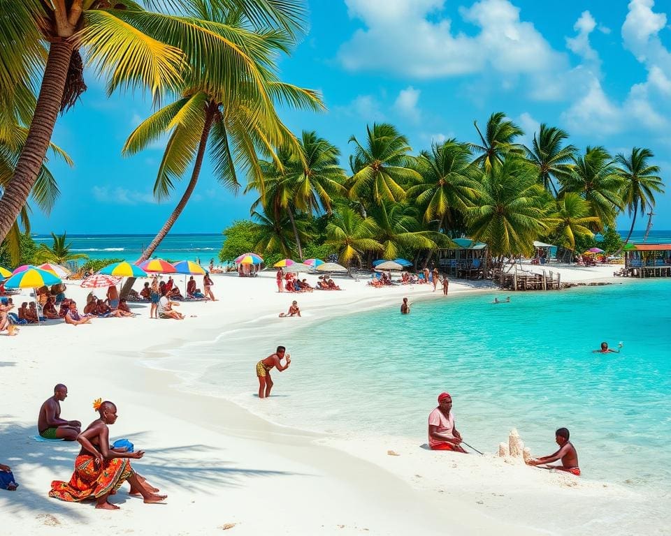 activiteiten aan het strand in Zanzibar