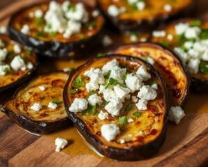 Geroosterde aubergine met knoflook en feta