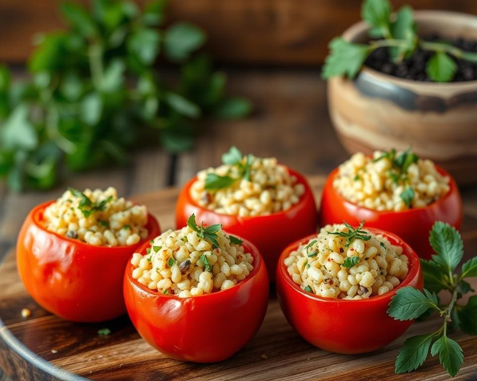 Gevulde tomaten met een frisse couscousvulling