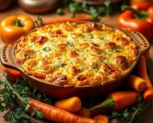 Groentegratin met een krokante Parmezaanse korst