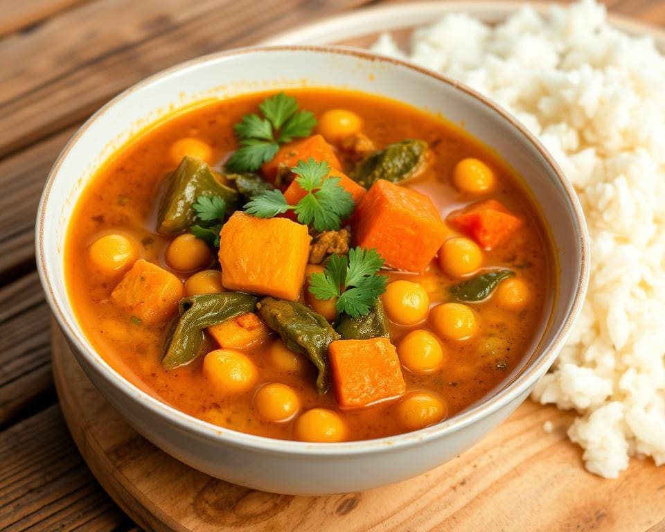 Groentencurry met kikkererwten en kokosmelk