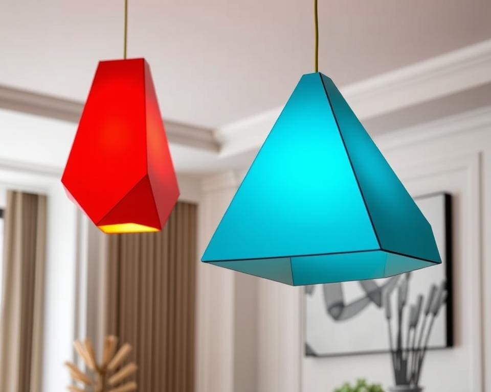 Hanglampen met een moderne geometrische stijl