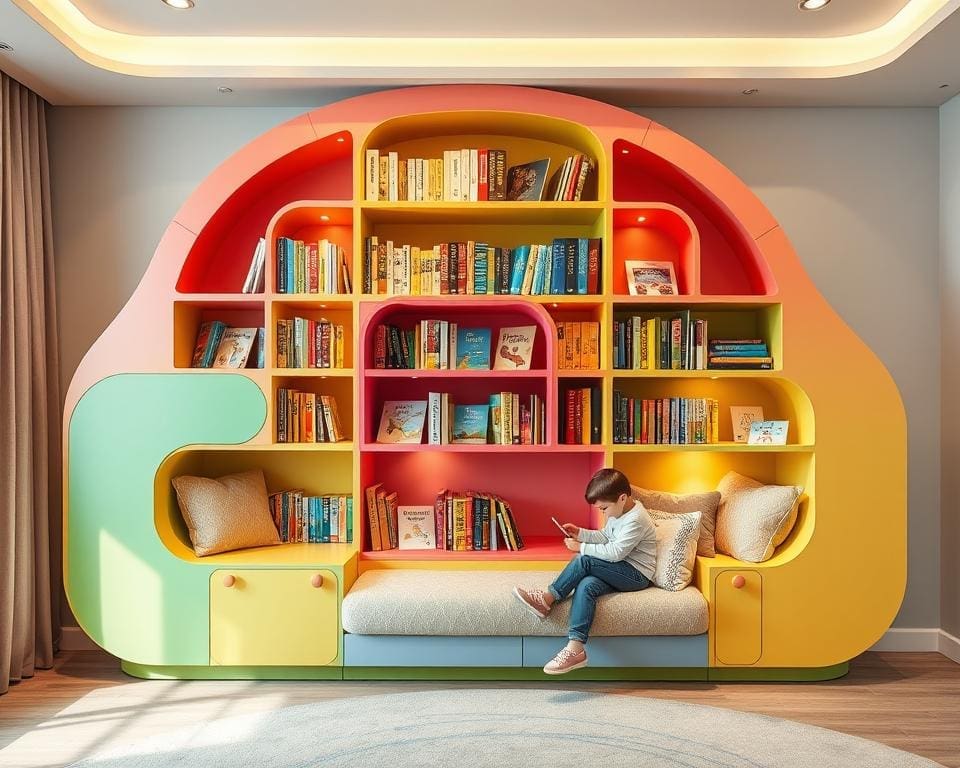 Kinderboekenrekken met een ergonomisch ontwerp