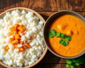 Pompoencurry met koriander en rijst