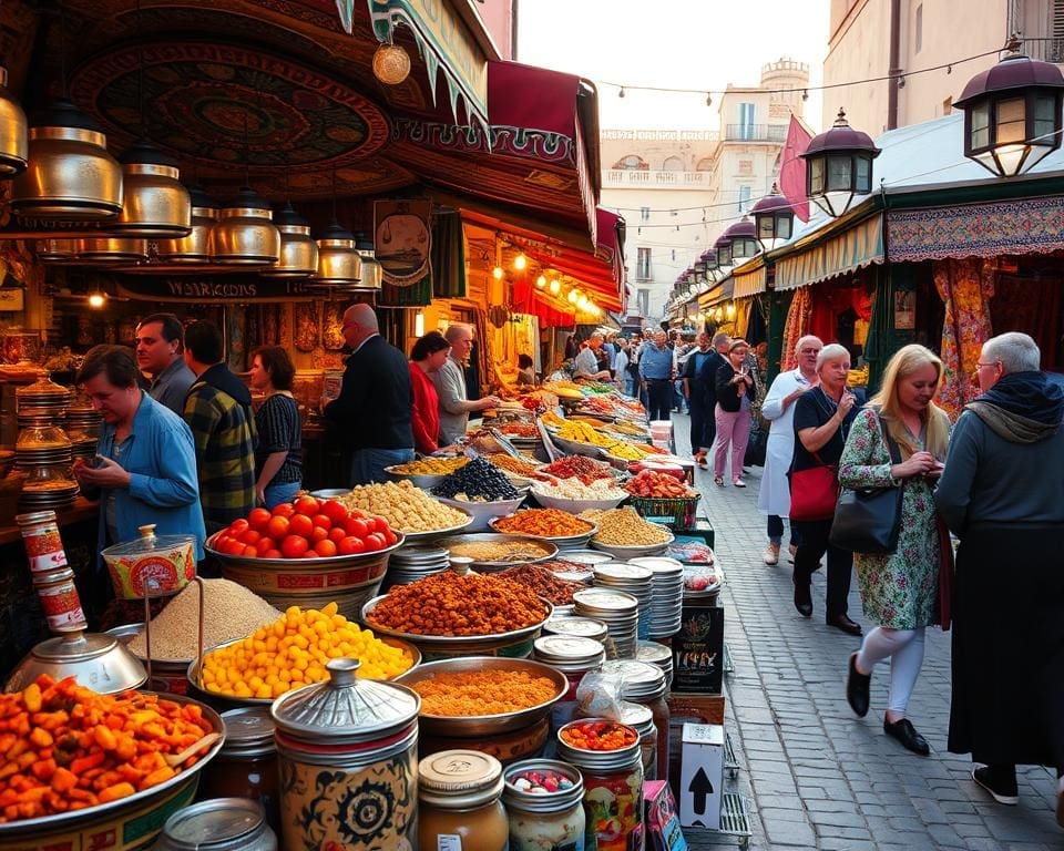 Proef de lokale gerechten op de markten van Marrakesh