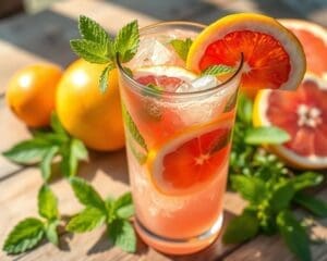 Sparkling Citrus Cooler met grapefruit en munt