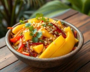 Thaise salade met mango en koriander