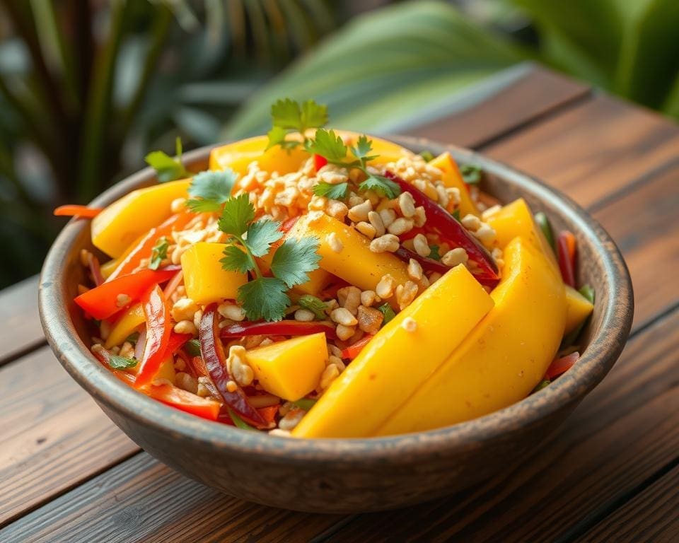 Thaise salade met mango en koriander