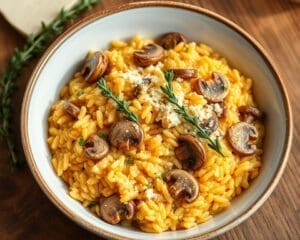 Vegetarische risotto met champignons en tijm