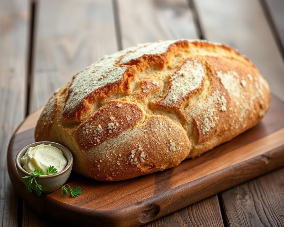 Volkoren zuurdesemstokbrood met kruidenboter