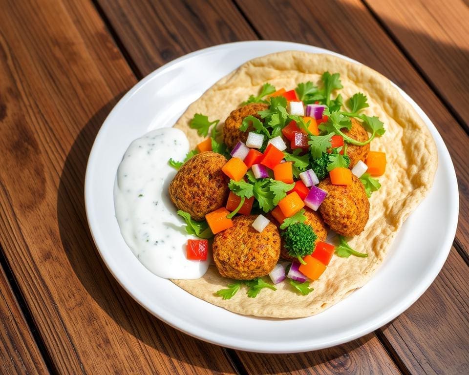 gezonde lunch met falafel