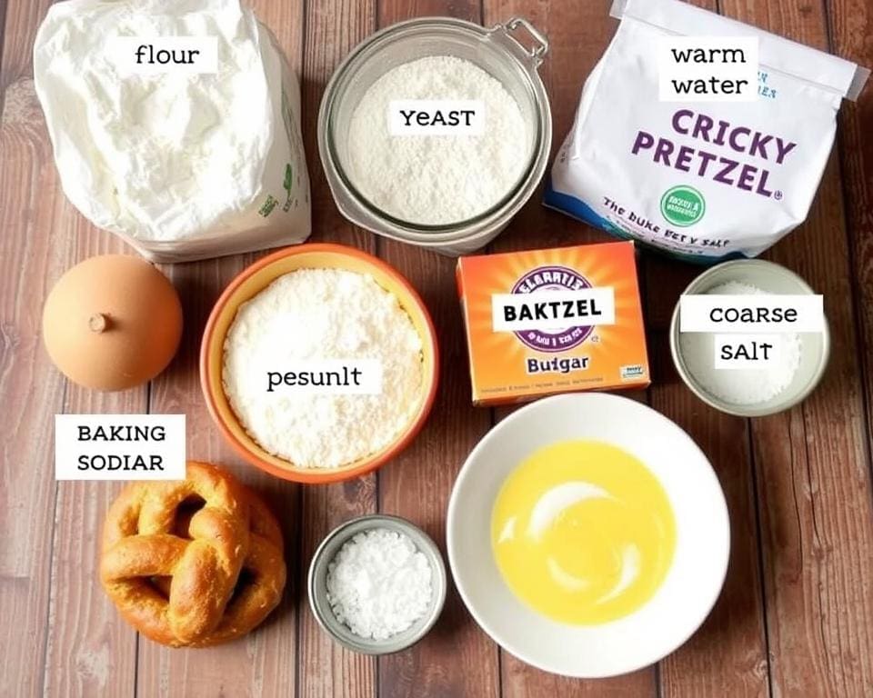 ingrediënten voor knapperige pretzels