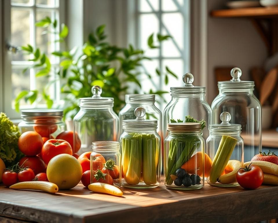 milieuvriendelijke glazen potten