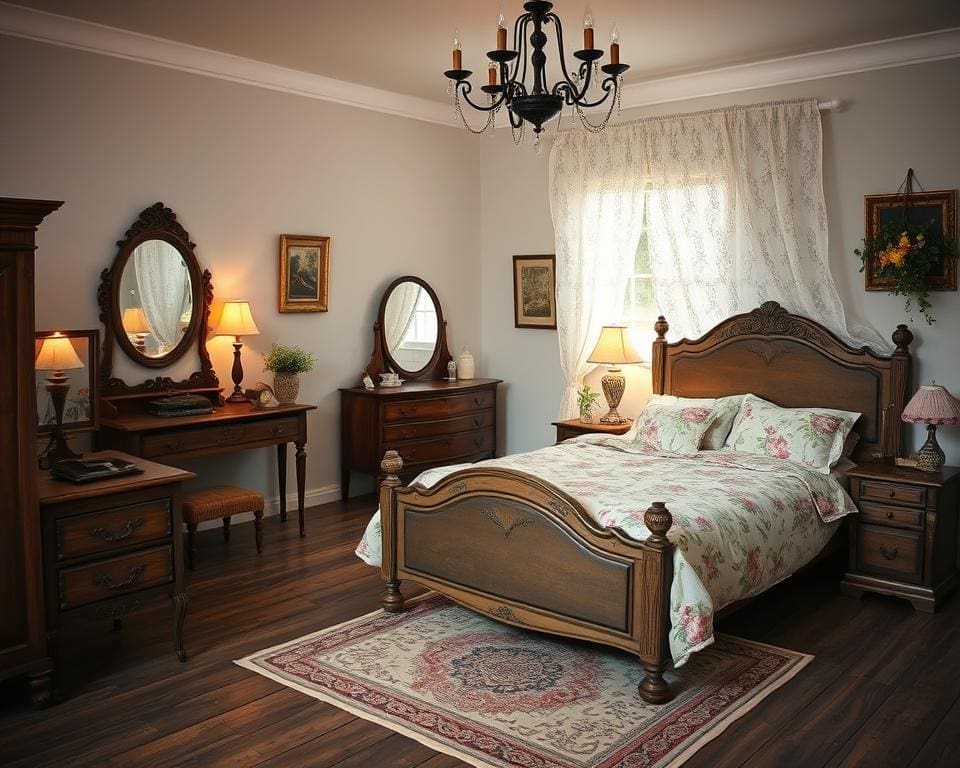 vintage slaapkamerdecoratie