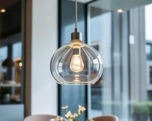 Design hanglamp van glas: een blikvanger boven tafel