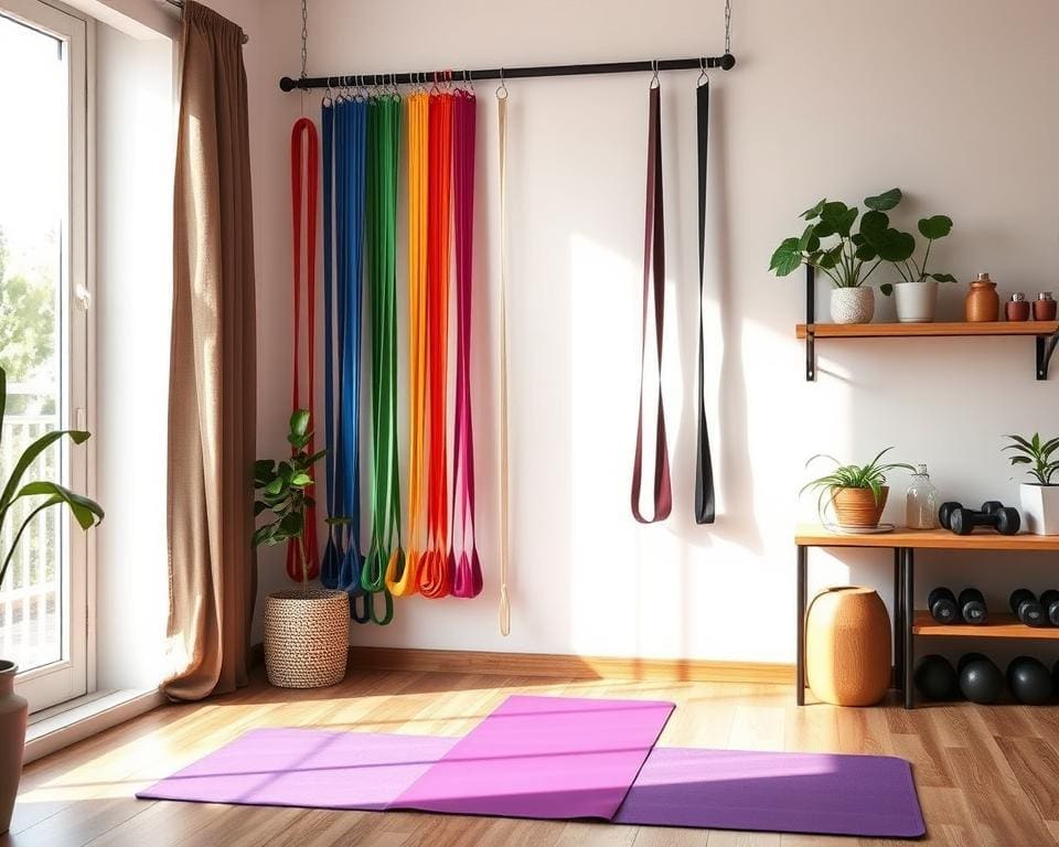 Thuis weerstandsbanden gebruiken als krachttraining