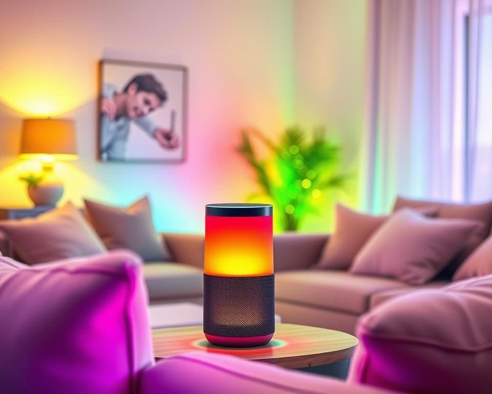 intelligente speakers met sfeerverlichting en muziek