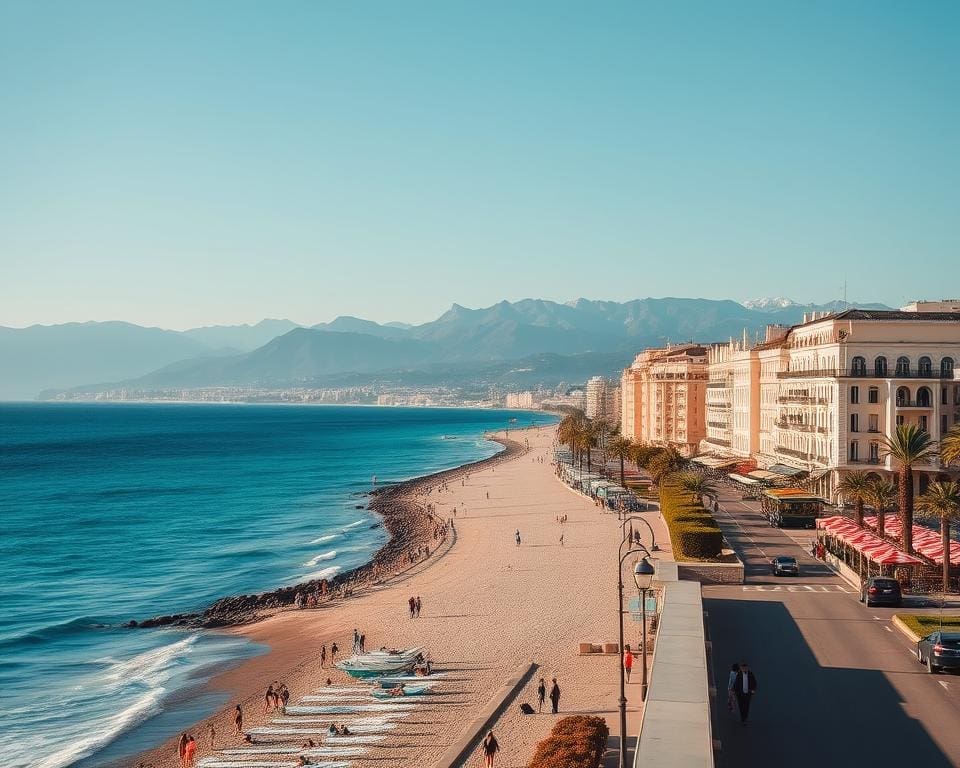 zeezicht langs de Promenade des Anglais