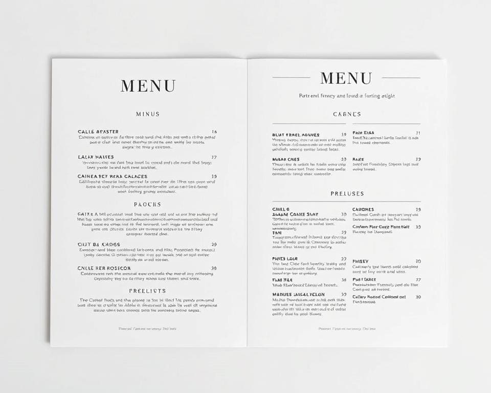 menu design strategieën