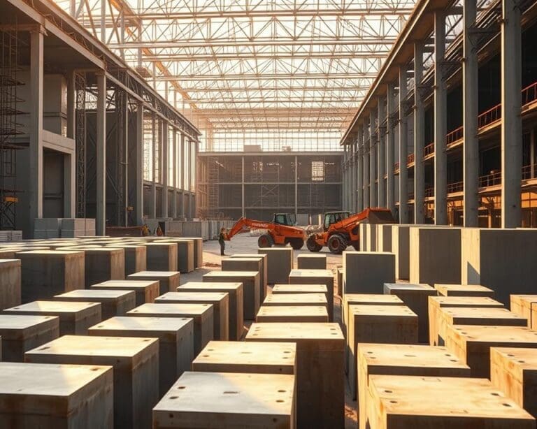 Prefab betonelementen voor snelle industriële bouw