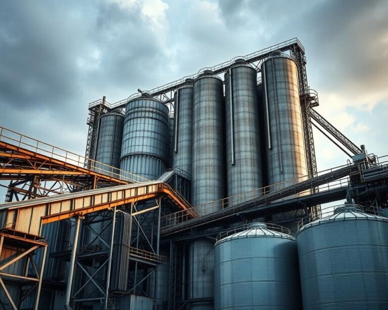 Silo-installaties voor opslag van grondstoffen