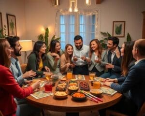 Wat is een speelse optie voor een teamavond thuis?