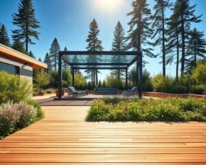 Welke overkapping past bij een moderne tuin?