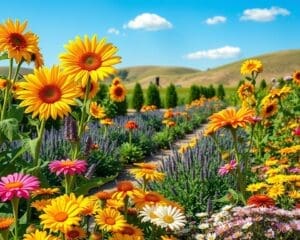 bloemen zonnige tuin