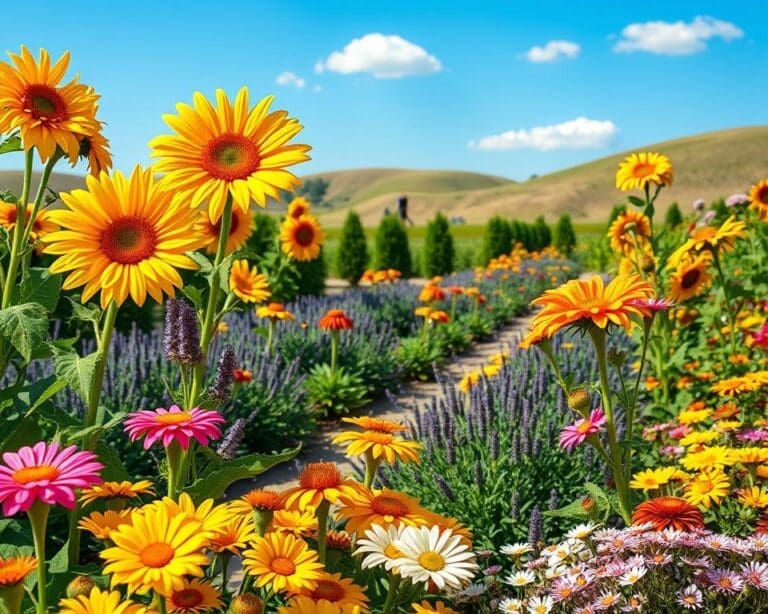 bloemen zonnige tuin