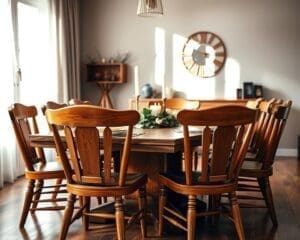 eetkamerstoelen houten tafel