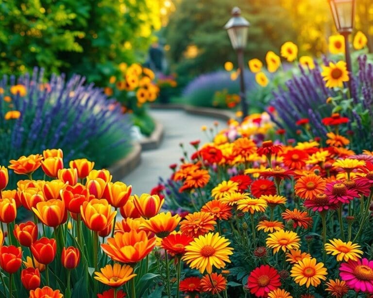 kleurrijke tuin bloemen