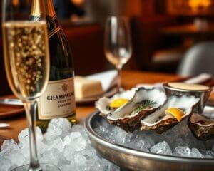 champagne bij oesters